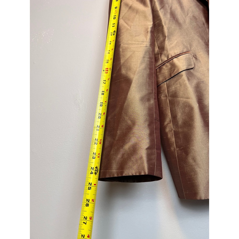Alfani Womens 100% Silk‎ Blazer Jacket Bronze Gold Iridescent Size 12 WPL 8046 - Picture 11 of 11
